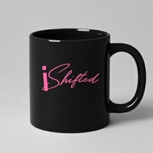 Black Mug, Pink Print